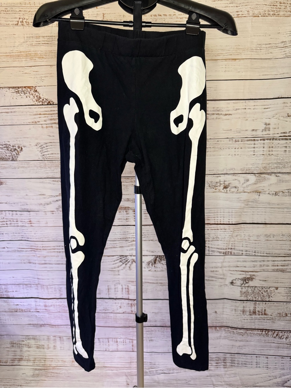 Goth H&M DIVIDED Large Womens Black Skeleton Leggings